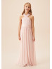 Crisscross Petal Chiffon Floor Length Junior Bridesmaid Dress